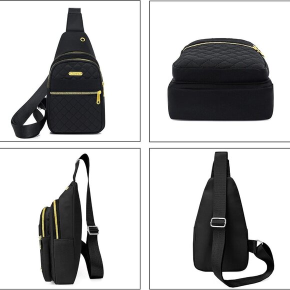 Nylon Crossbody Sling Bag for Men Women Small Capacity Multiple Use - Picture 6 of 8